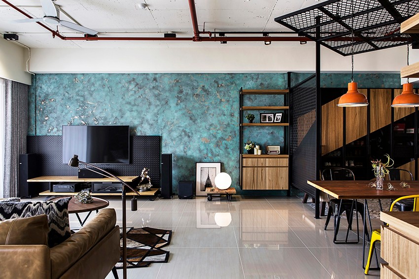 工业风风格家装设计室内装修效果图-客厅 工业风风格家装设计室内装修效果图-客厅